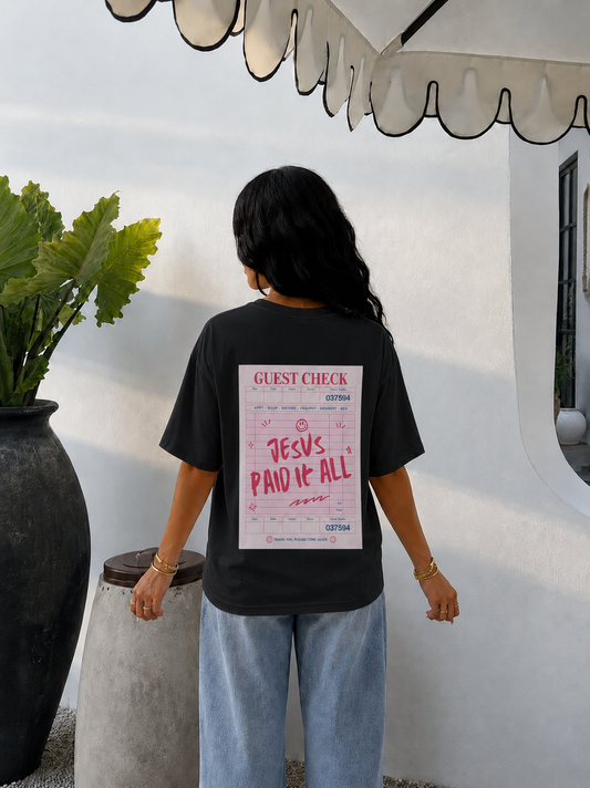 JESUS PAID IT ALL Christian T-Shirt | Retro Faith Graphic Tee | Comfort Colors Shirt