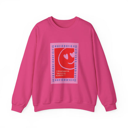 REJOICE ALWAYS Christian Crewneck Sweatshirt | 1 Thessalonians 5:16 Faith Graphic Pullover