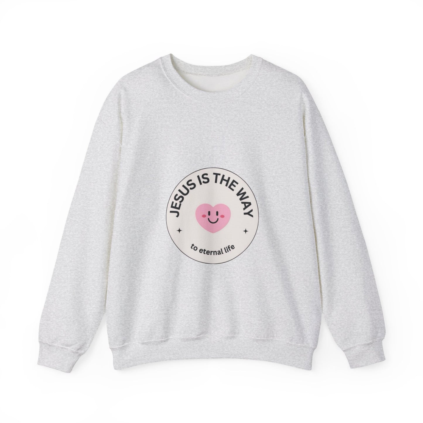 "JESUS IS THE WAY" SMILEY CREST CREWNECK