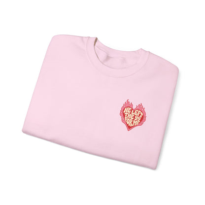 HE LEFT THE 99 FOR ME Christian Crewneck Sweatshirt | Luke 15:1–7 Faith Graphic Pullover