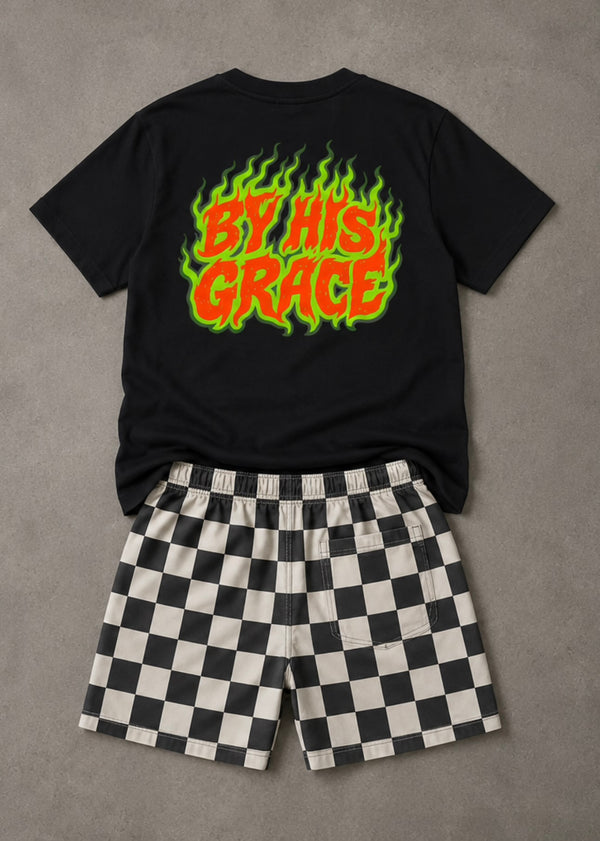BY HIS GRACE Kids Christian T-Shirt | Faith Graphic Tee