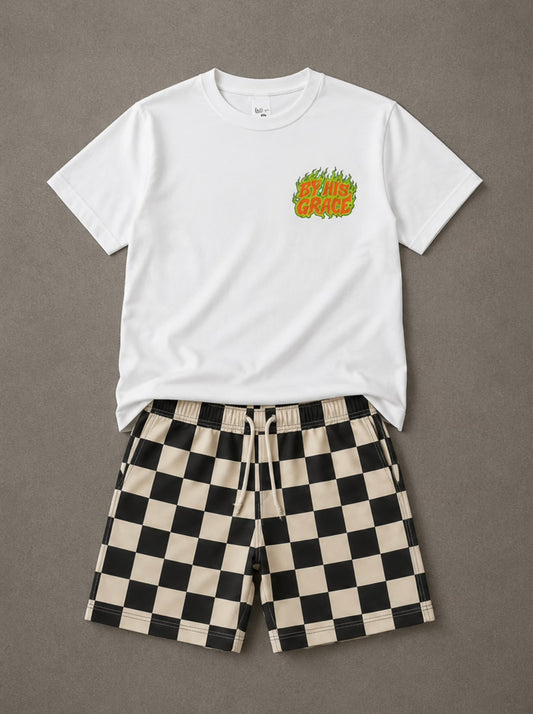 BY HIS GRACE Kids Christian T-Shirt | Faith Graphic Tee