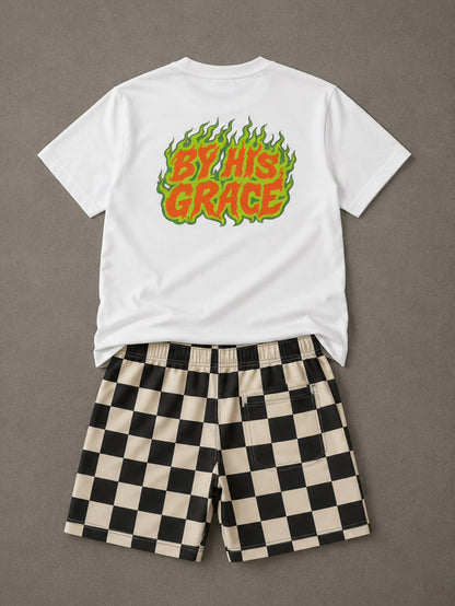 BY HIS GRACE Kids Christian T-Shirt | Faith Graphic Tee