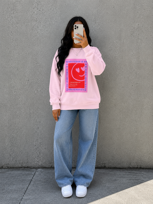 REJOICE ALWAYS Christian Crewneck Sweatshirt | 1 Thessalonians 5:16 Faith Graphic Pullover