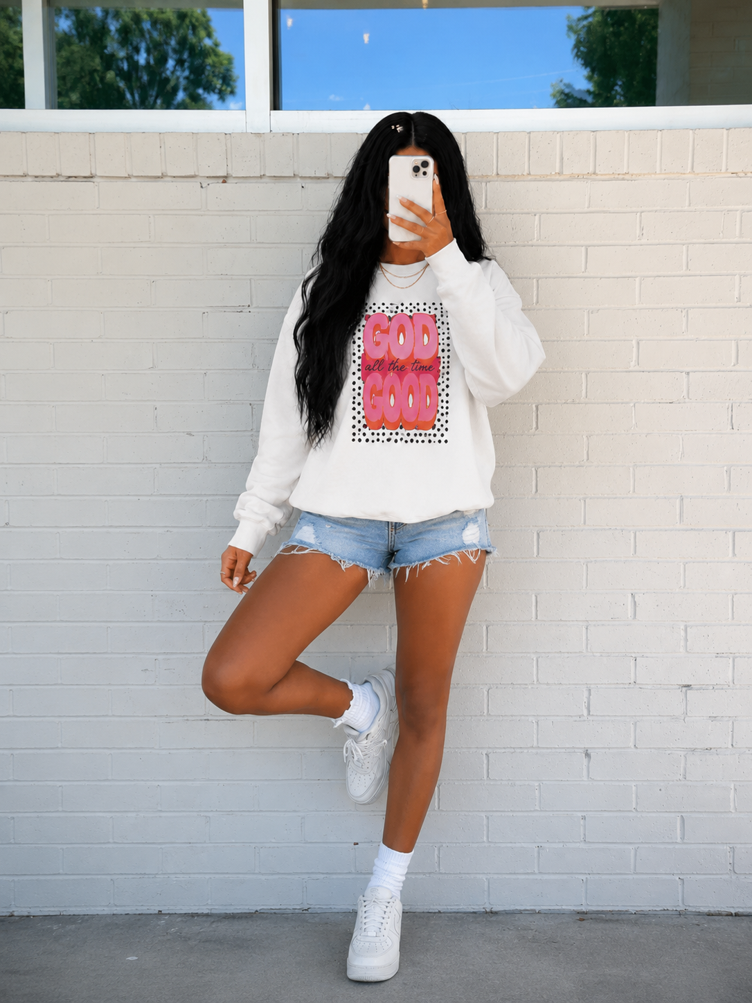 "GOD IS GOOD" Christian Crewneck Sweatshirt | Faith Graphic Pullover