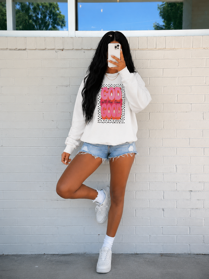 "GOD IS GOOD" Christian Crewneck Sweatshirt | Faith Graphic Pullover