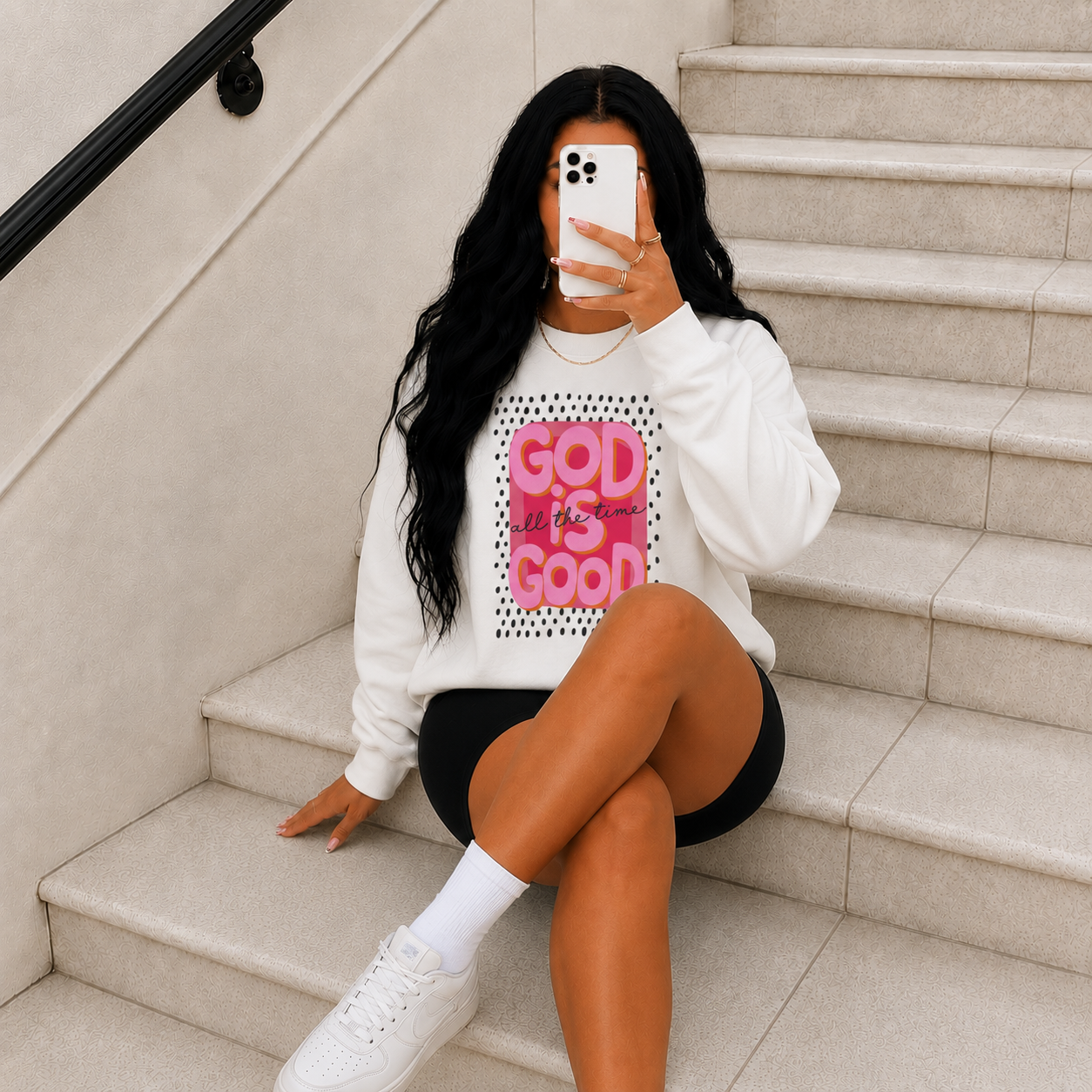 "GOD IS GOOD" Christian Crewneck Sweatshirt | Faith Graphic Pullover