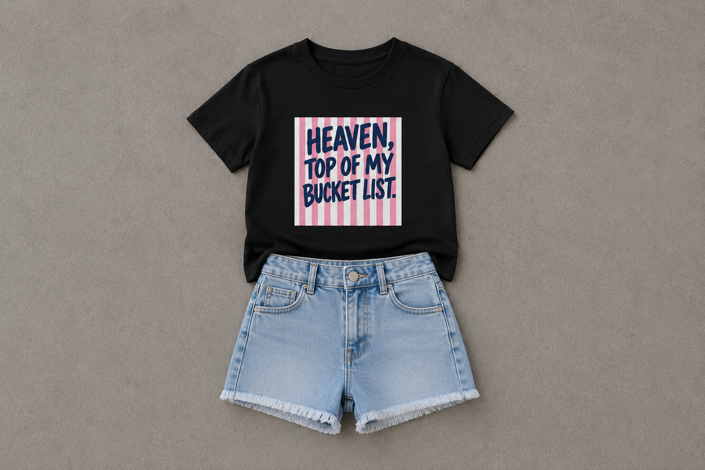 HEAVEN, TOP OF MY BUCKET LIST Kids Christian T-Shirt | Faith Graphic Tee