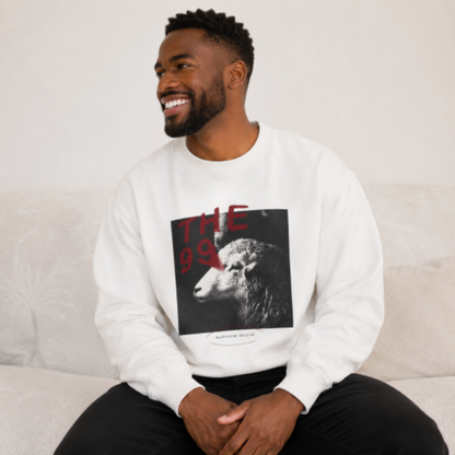 THE 99 Christian Crewneck Sweatshirt | Matthew 18:12–14 Faith Graphic Pullover