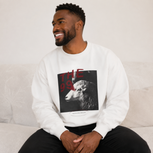 THE 99 Christian Crewneck Sweatshirt | Matthew 18:12–14 Faith Graphic Pullover