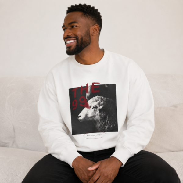 THE 99 Christian Crewneck Sweatshirt | Matthew 18:12–14 Faith Graphic Pullover