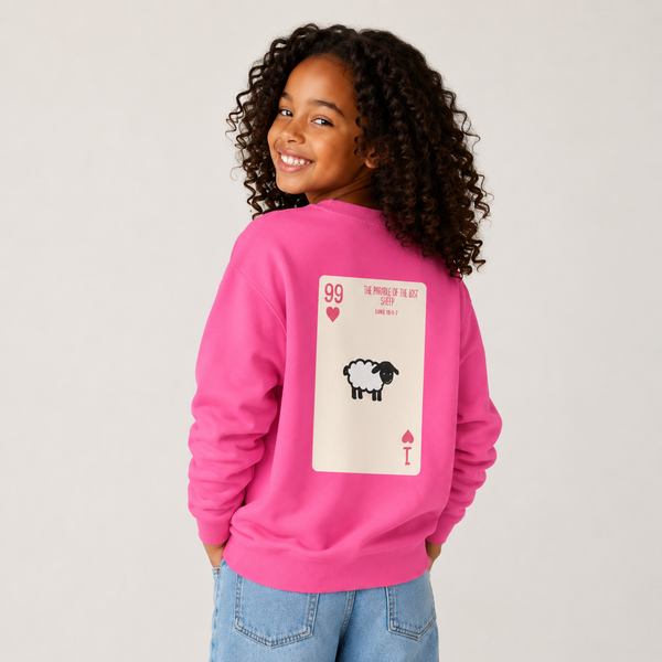 THE 99 Kids Christian Crewneck Sweatshirt | Luke 15:1–7 Faith Graphic Pullover