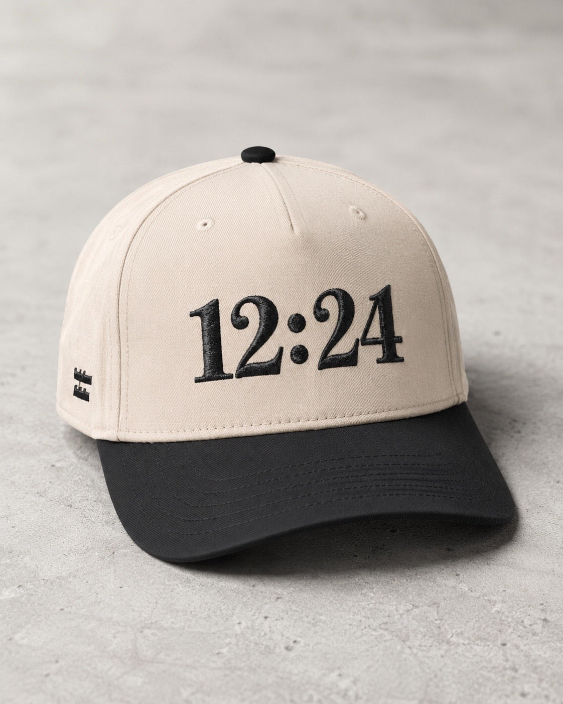 12:24 Embroidered Two-Tone Hat