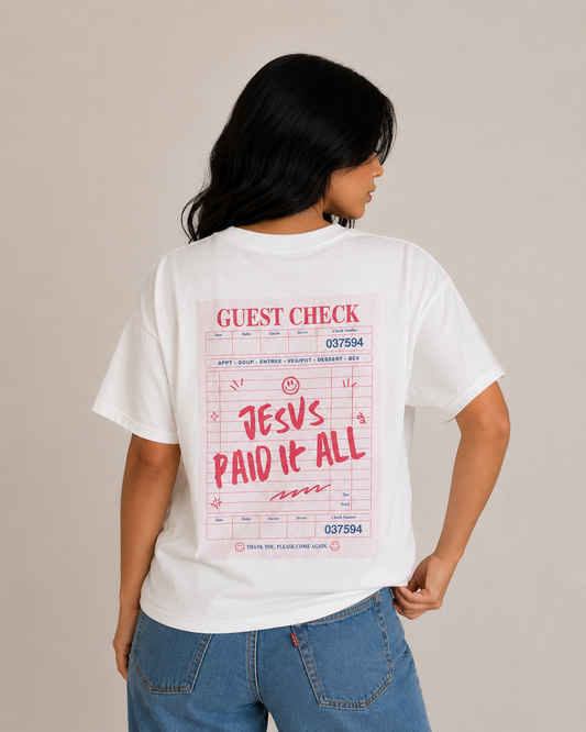 JESUS PAID IT ALL Christian T-Shirt | Retro Faith Graphic Tee | Comfort Colors Shirt