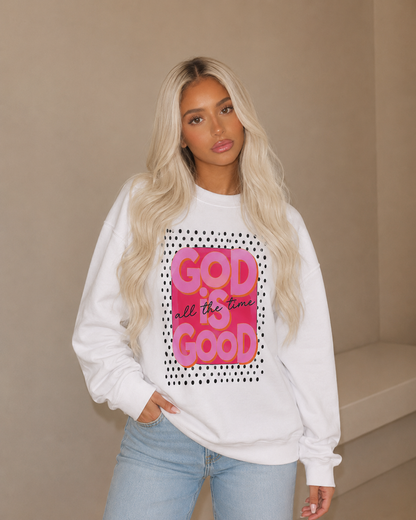 "GOD IS GOOD" Christian Crewneck Sweatshirt | Faith Graphic Pullover