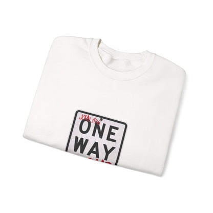 ONE WAY JESUS Christian Crewneck Sweatshirt | John 14:6 Faith Graphic Pullover