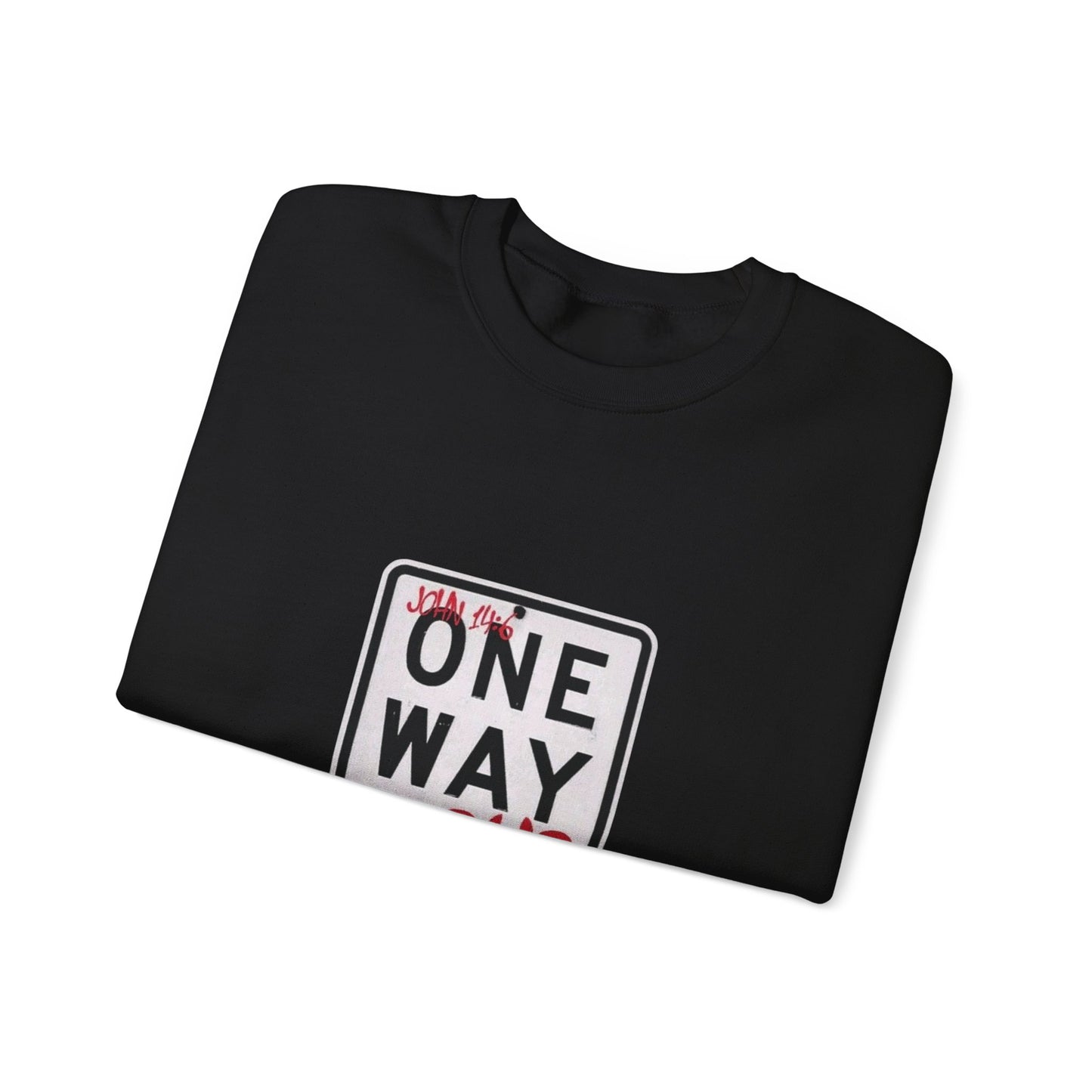 ONE WAY JESUS Christian Crewneck Sweatshirt | John 14:6 Faith Graphic Pullover